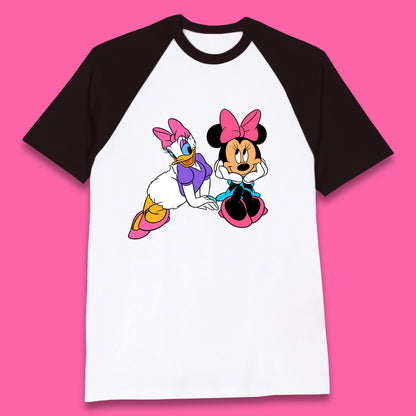 Cute Disney Minnie Mouse and Daffy Duck Best Friends Magic Kingdom Holiday Disney Best Friends Cartoon Character Disneyland Vacation Trip Baseball T Shirt