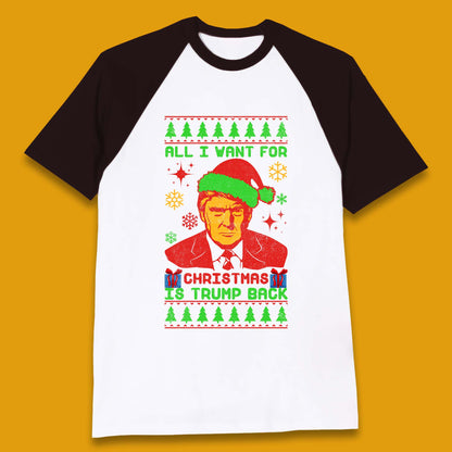 Trump Back Christmas Baseball T-Shirt
