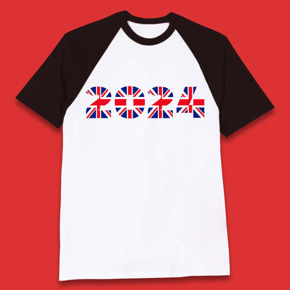 New Year 2024 UK Flag Baseball T-Shirt
