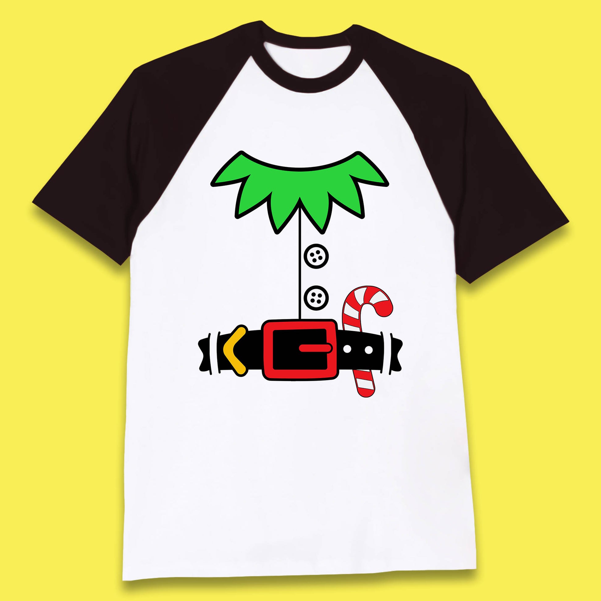 christmas elf costume baseball t shirt