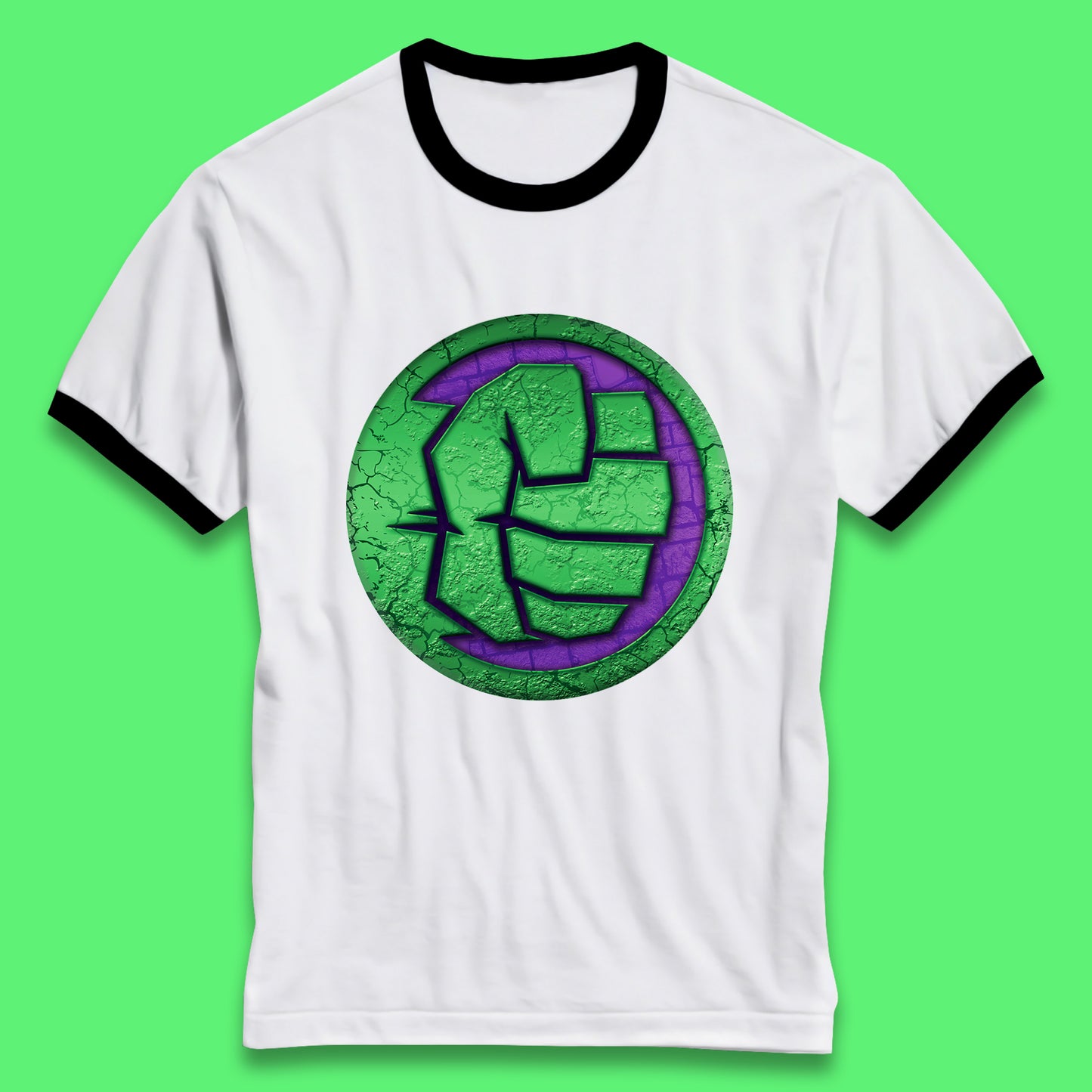 Marvels Avengers The Incredible Hulk Smash Fist Circle Logo Hulk Giant Man Hulk Superhero Movies Ringer T Shirt