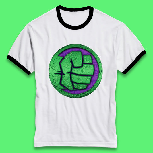 Marvels Avengers The Incredible Hulk Smash Fist Circle Logo Hulk Giant Man Hulk Superhero Movies Ringer T Shirt