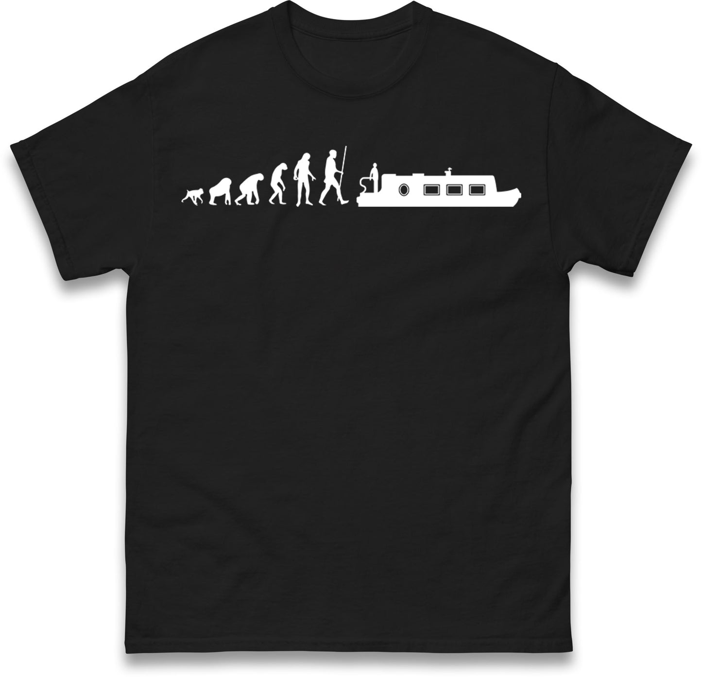 Human Evolution Canal boat T Shirt