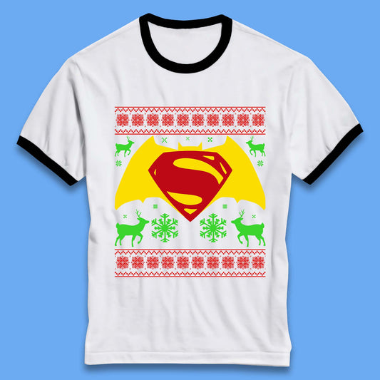 Batman V Superman Christmas Ringer T-Shirt