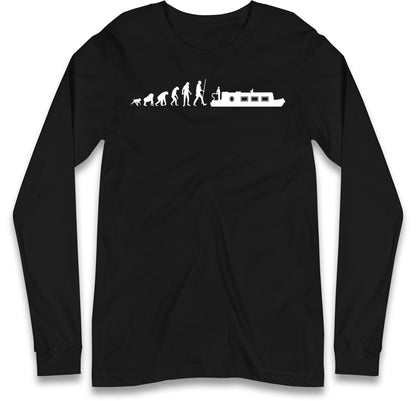 Human Evolution Canal boat Long Sleeve T Shirt
