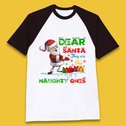 dear santa baseball t shirt