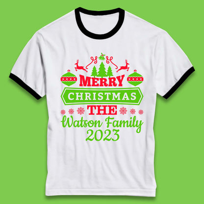 Personalised Family Christmas Ringer T-Shirt
