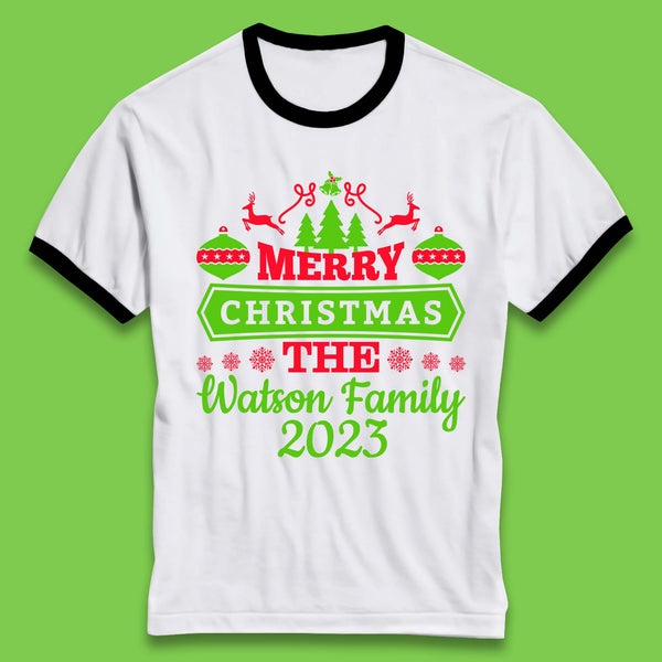 Personalised Family Christmas Ringer T-Shirt