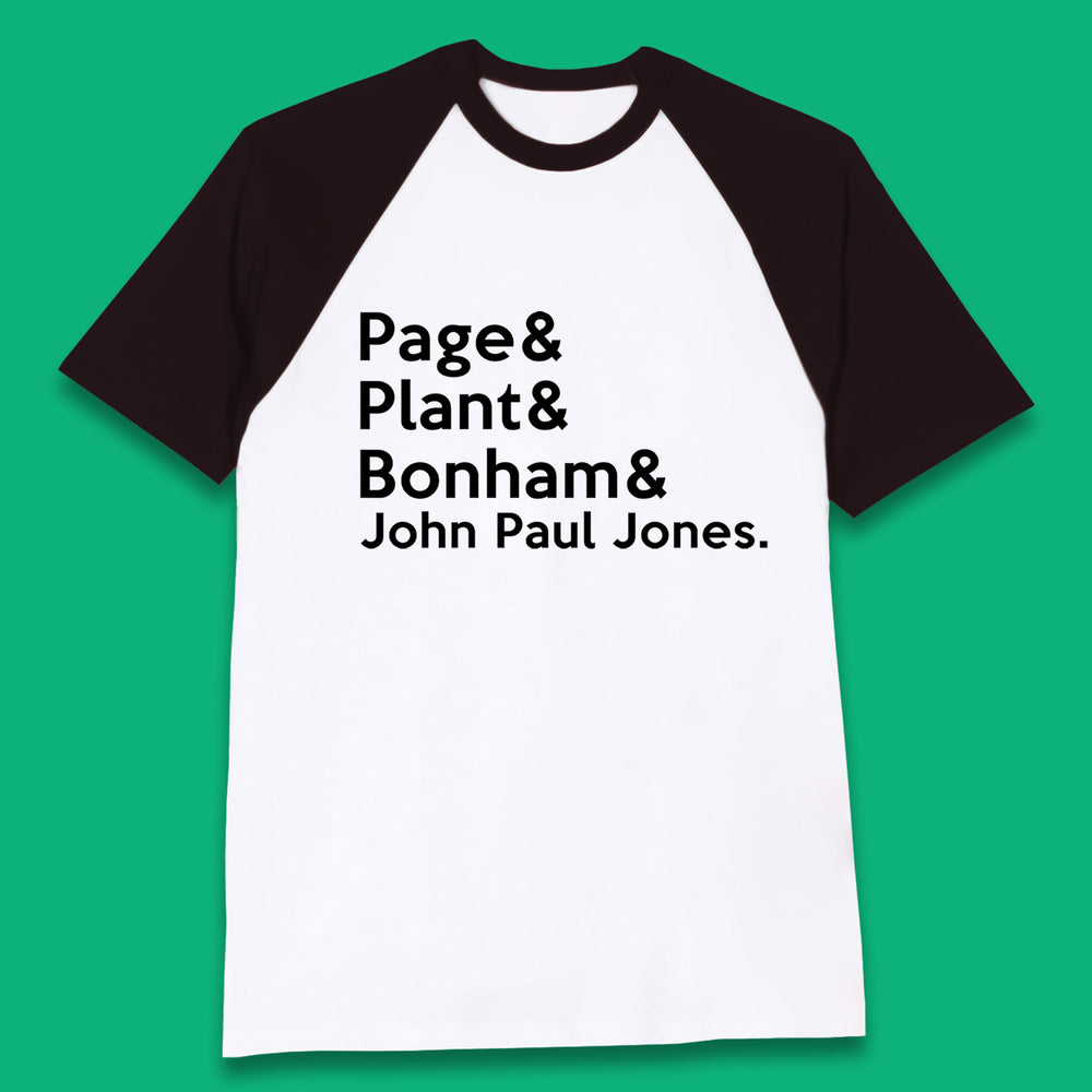 Page & Plant & Bonham & John Paul Jones Led Zeppelin Band Baseball T-Shirt