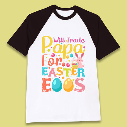 Papa For Easter Eggs Baseball T-Shirt