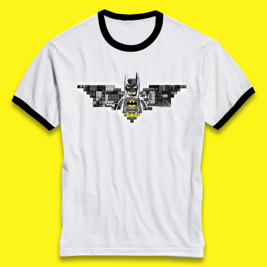 The Lego Batman Movie Superhero Building Bricks Block DC Comics Batman Master Builder Comic Book Character Ringer T Shirt