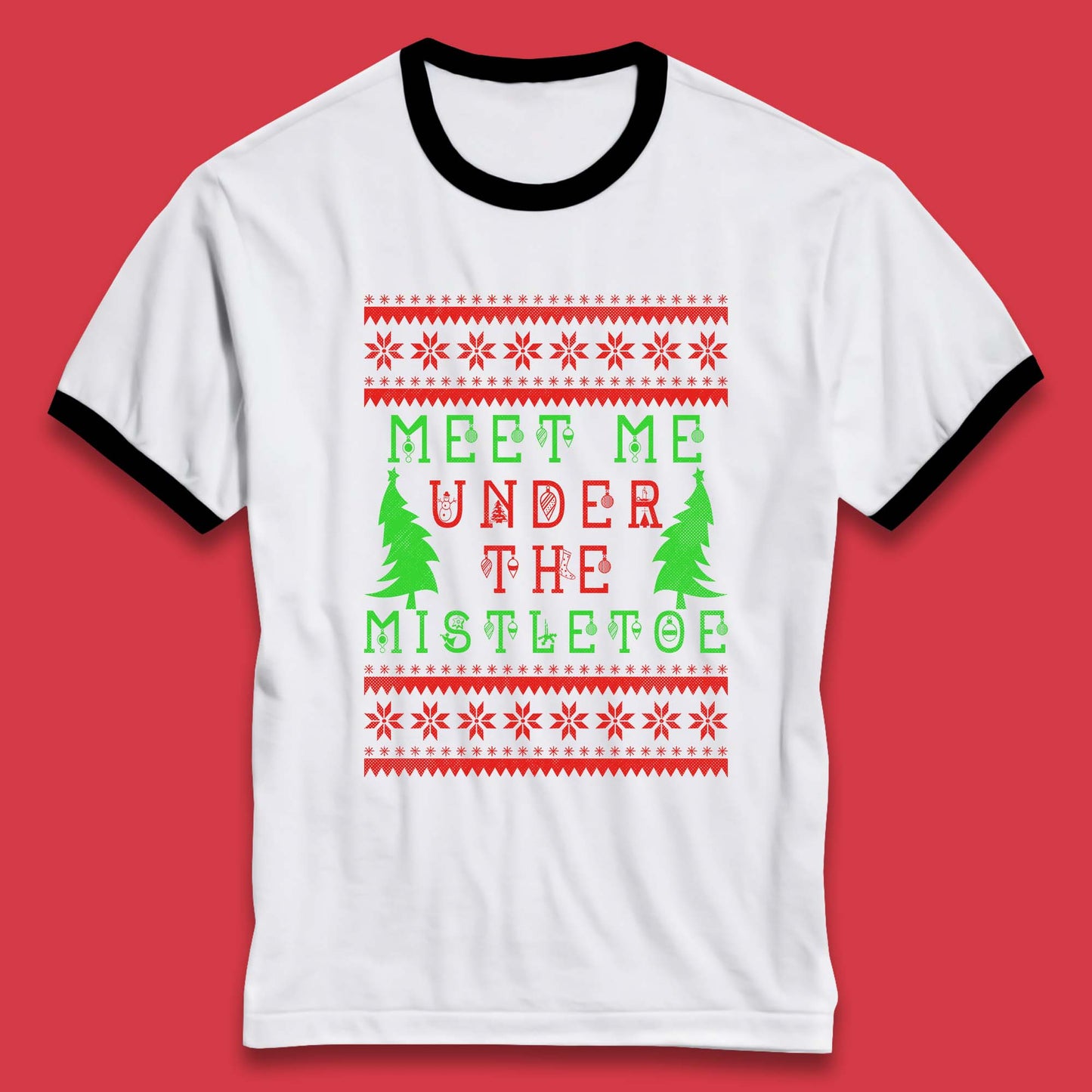 mistletoe christmas ringer t shirt