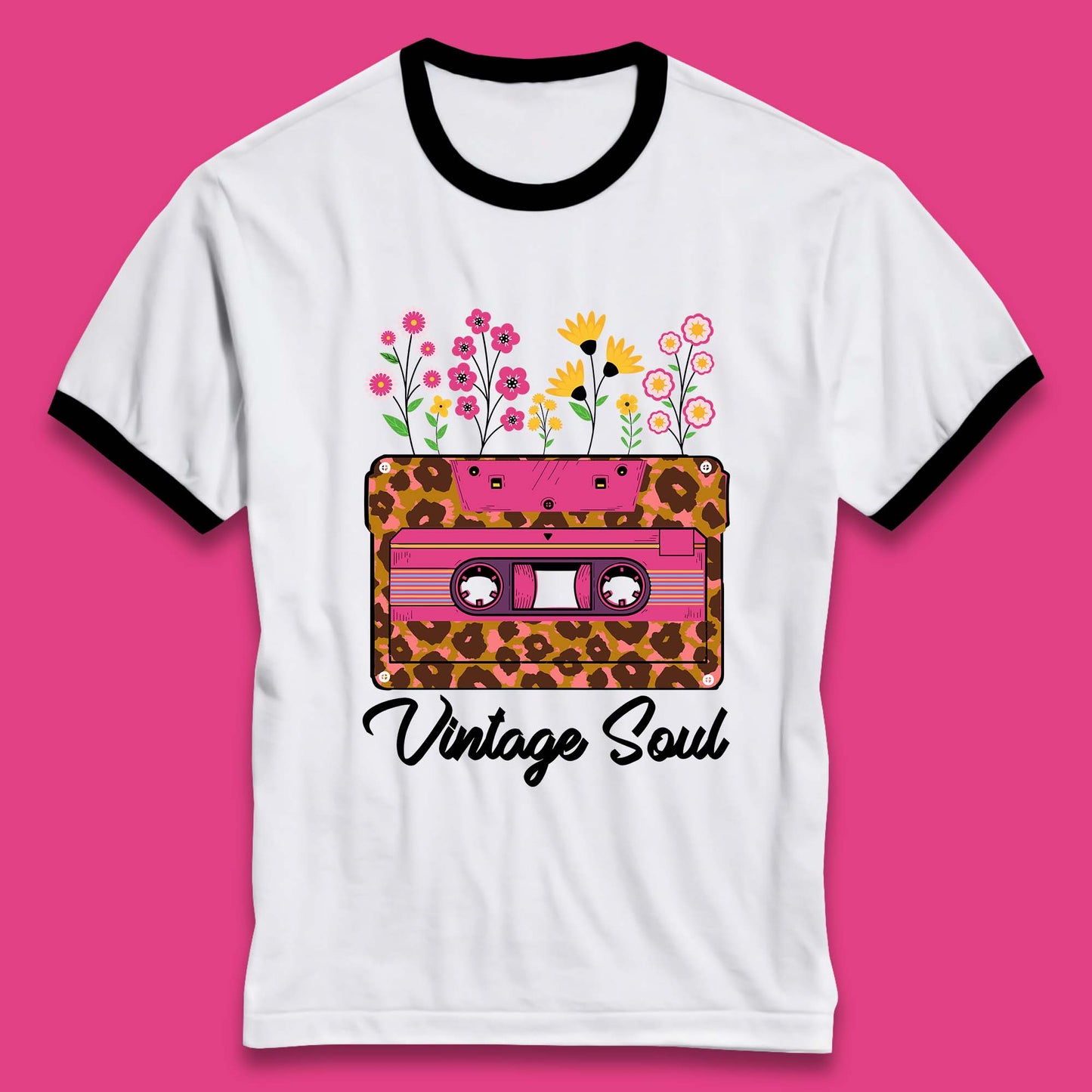 Vintage Soul Western Floral Cassette Tape Retro Wildflower Music Mixtape 80’s 90's Country Music Nostalgia Ringer T Shirt