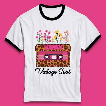 Vintage Soul Western Floral Cassette Tape Retro Wildflower Music Mixtape 80’s 90's Country Music Nostalgia Ringer T Shirt