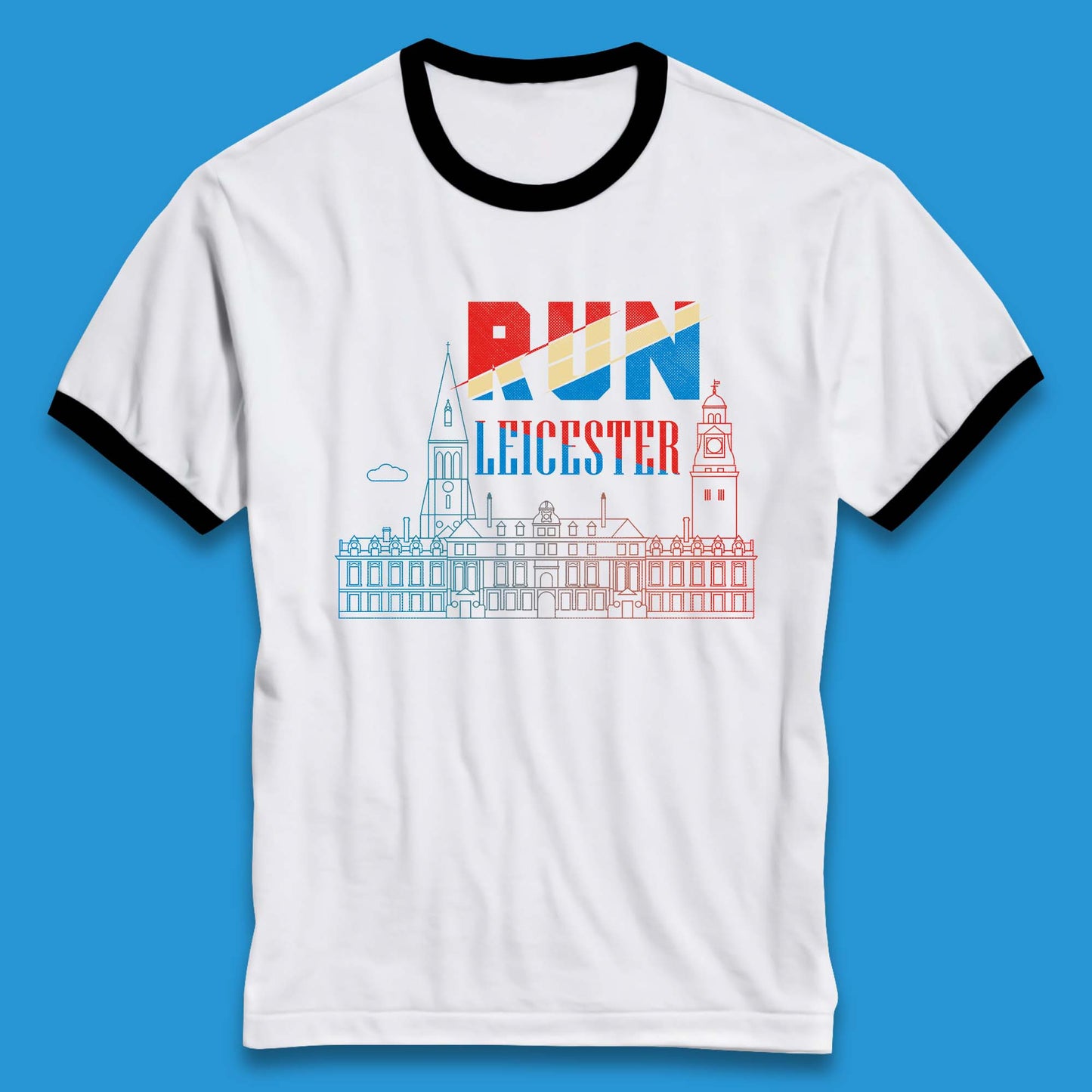 Run Leicester Festival - Souvenir Race Leicester Running Ringer T Shirt