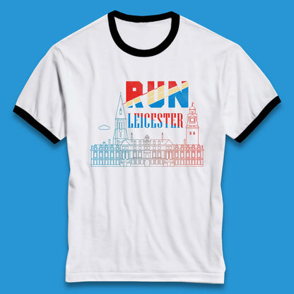 Run Leicester Festival - Souvenir Race Leicester Running Ringer T Shirt
