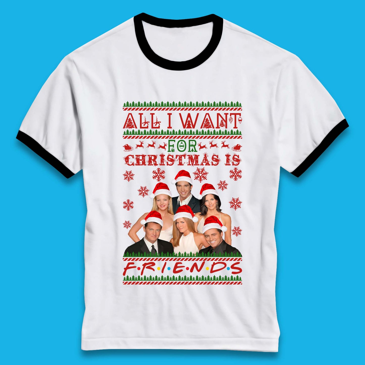 Want Friends For Christmas Ringer T-Shirt