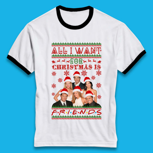 Want Friends For Christmas Ringer T-Shirt