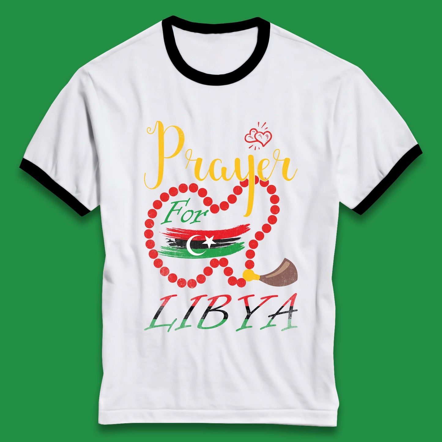 Prayer For Libya Help Libya Flood Solidarity Stand With Libya Ringer T Shirt