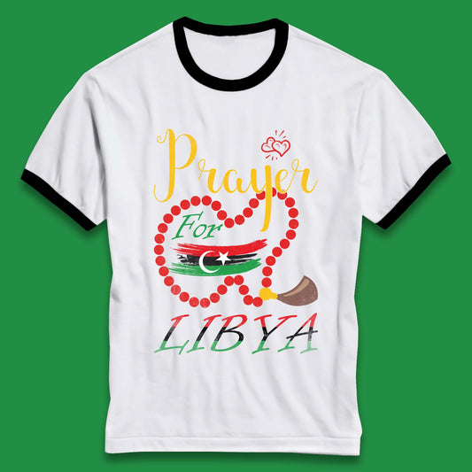 Prayer For Libya Help Libya Flood Solidarity Stand With Libya Ringer T Shirt
