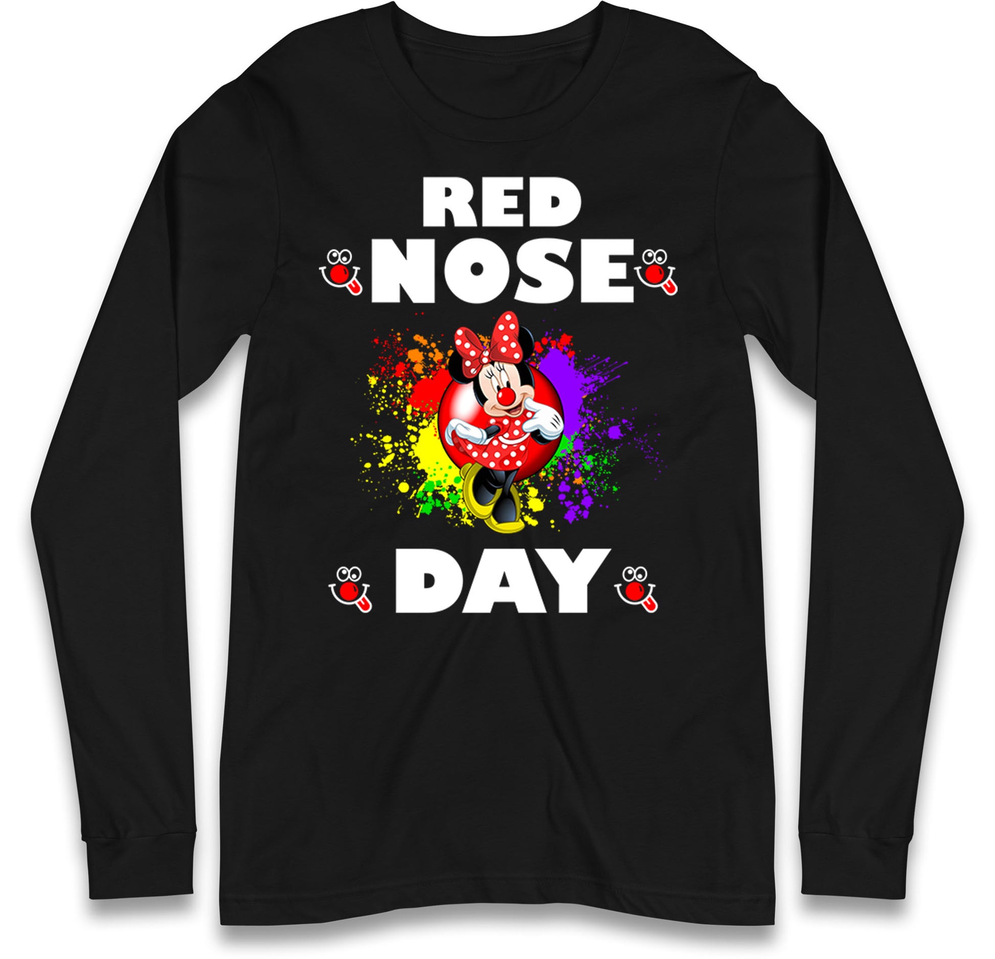 Red Nose Day Minnie Mouse Long Sleeve T Shirt