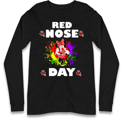 Red Nose Day Minnie Mouse Long Sleeve T Shirt