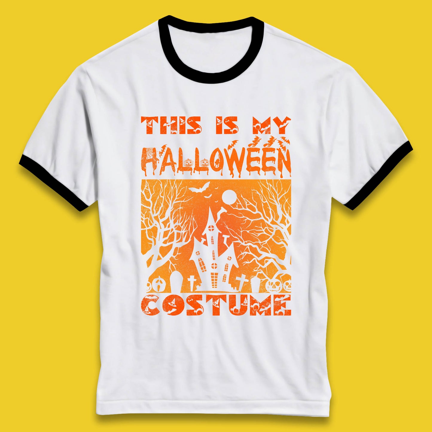 This Is My Halloween Costume Horror Scary Haunted House Spooky Season Ringer T Shirt