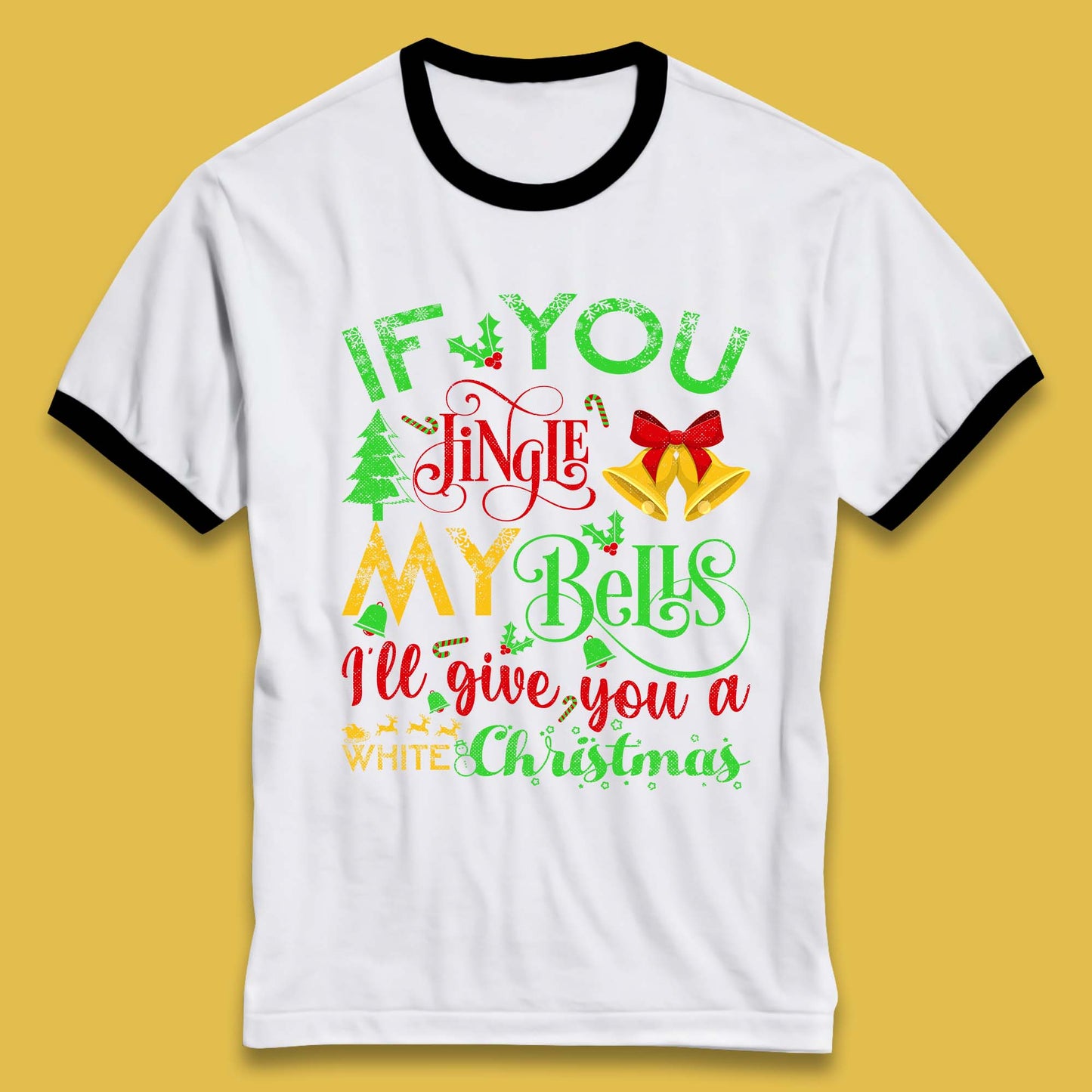 jingle bells funny ringer t shirt
