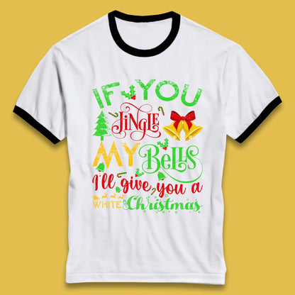 jingle bells funny ringer t shirt