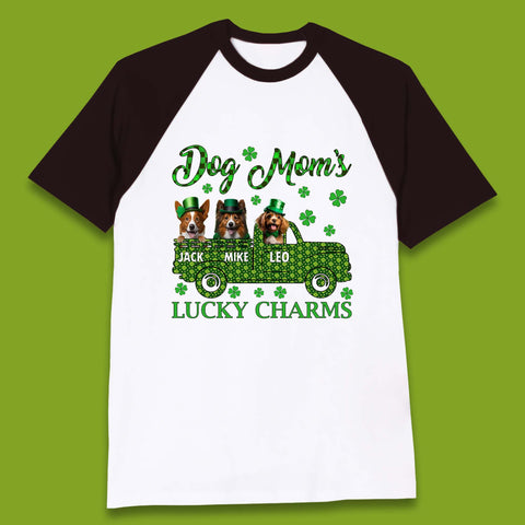 Personalised Dog Mom's Lucky Charms Baseball T-Shirt
