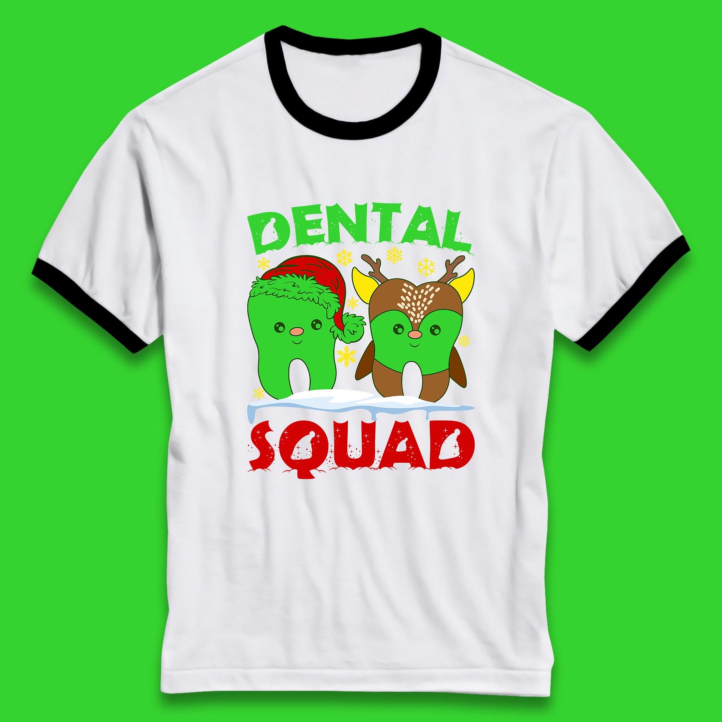 christmas dental squad ringer t shirt