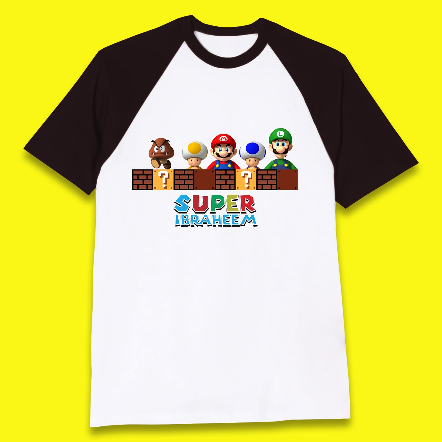 Personalised Super Mario Game Series Your Name Mario Bros Luigi Toad Mega Goomba Mario Baseball T Shirt