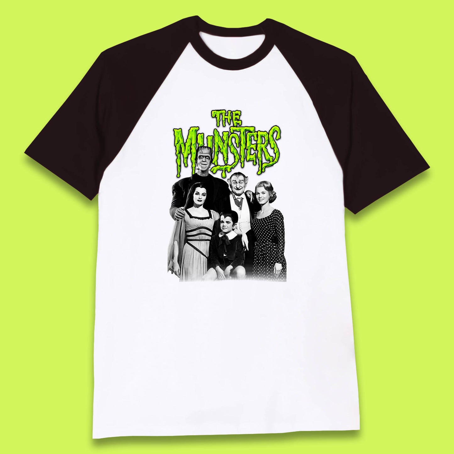 Vintage The Munsters Family TV Series Halloween Frankenstein Horror Scary Baseball T Shirt