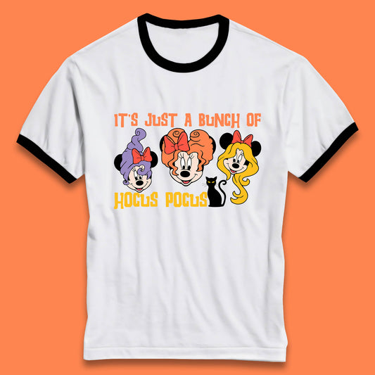 It's Just A Bunch Of Hocus Pocus Halloween Witches Minnie Mouse & Friends Disney Trip Ringer T Shirt