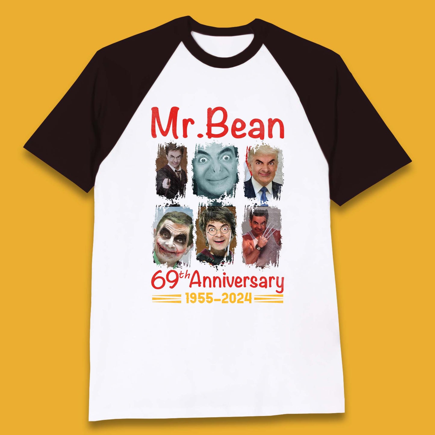 Mr. Bean 69th Anniversary Baseball T-Shirt