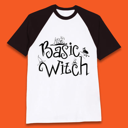 Basic Witch Funny Halloween Witch Horror Spooky Season Baseball T Shirt