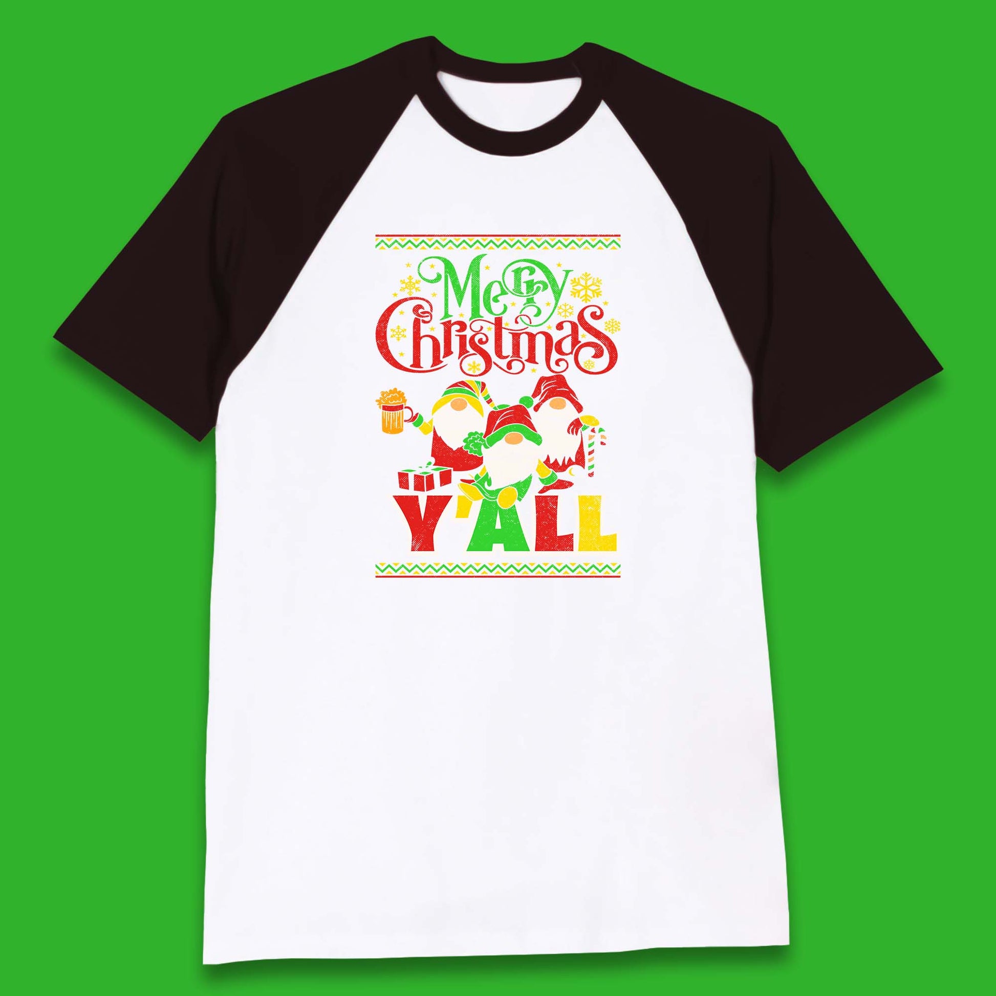 gnomes christmas baseball t shirt