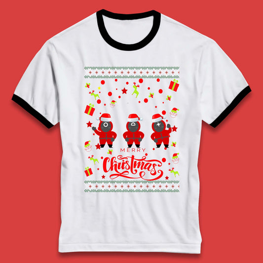 Squid Game Guards Christmas Ringer T-Shirt