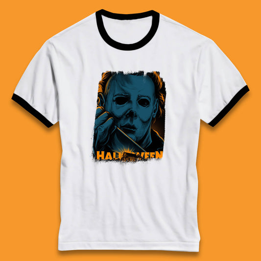 Halloween (1978) Poster Slasher Film Michael Myers Halloween Horror Thriller Movie Character Ringer T Shirt
