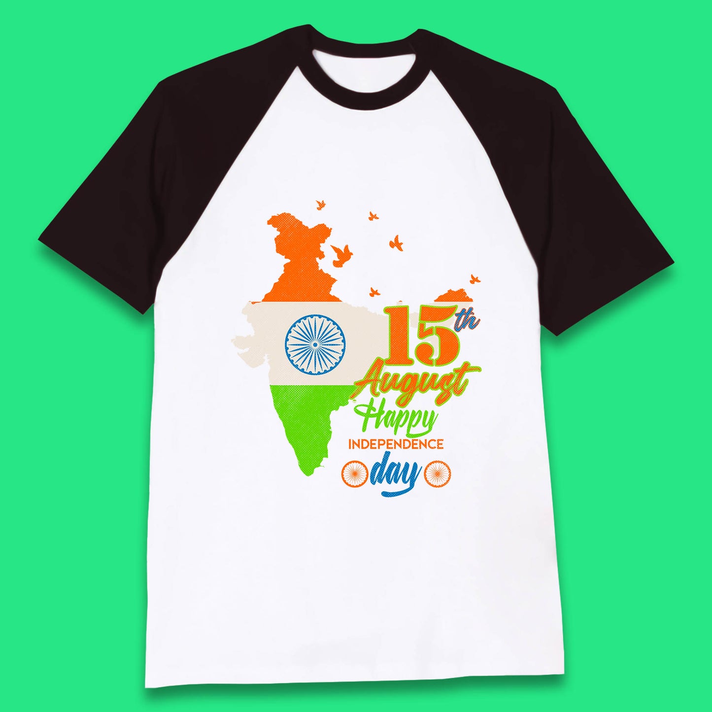 Indian Map Flag Baseball T Shirt