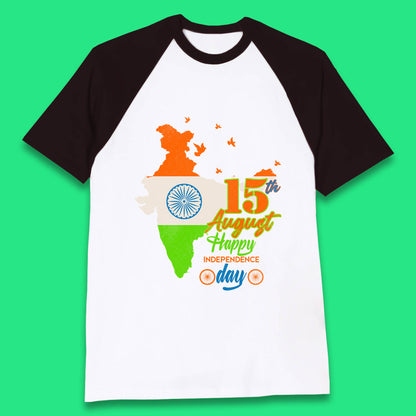 Indian Map Flag Baseball T Shirt