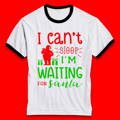 Christmas Waiting For Santa Ringer T-Shirt