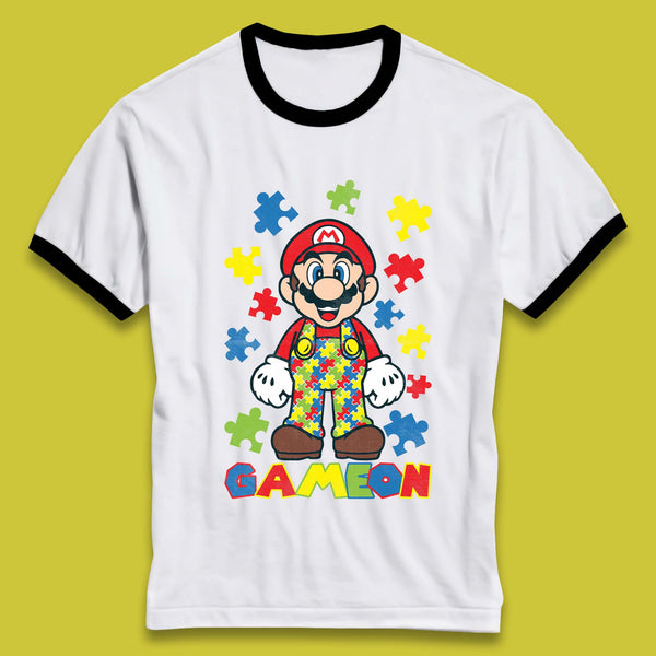 Autism Super Mario Ringer T-Shirt