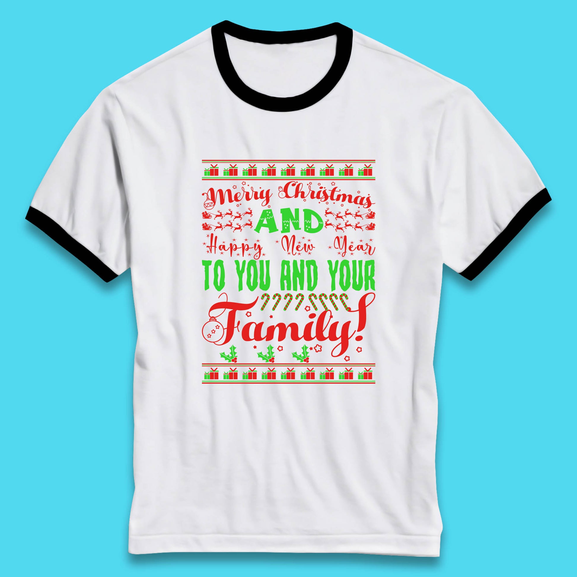 merry christmas family ringer t shirt