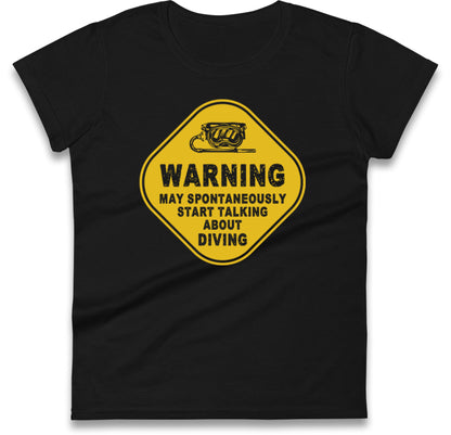 warning diving womens t shirt