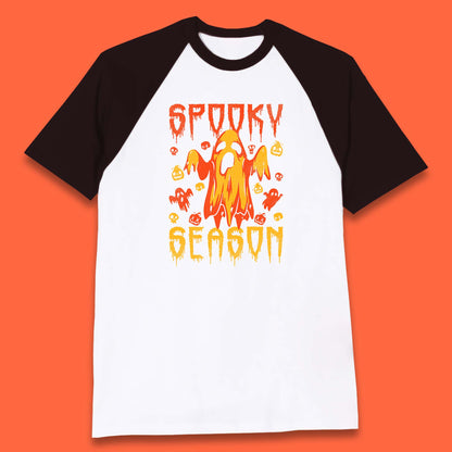Spooky Season Halloween Ugly Scary Boo Ghost Halloween Vibes Baseball T Shirt