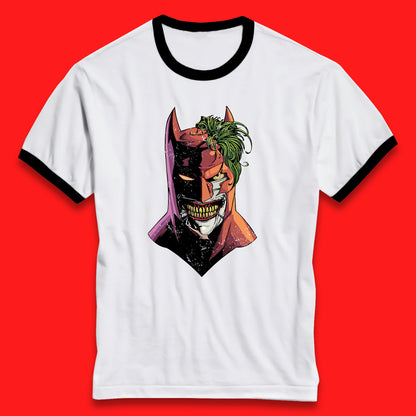 DC Comics Batman Mouth Wall Batman X The Joker Spoof Supervillain Comic Book Character Ringer T Shirt