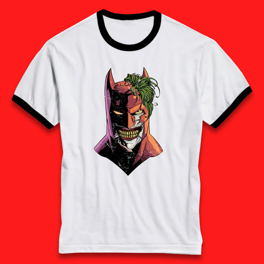 DC Comics Batman Mouth Wall Batman X The Joker Spoof Supervillain Comic Book Character Ringer T Shirt