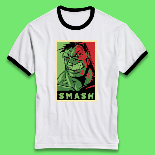 Marvels Avengers The Incredible Hulk Angry Face Smash Hulk Giant Man Hulk Superhero Movie Character Ringer T Shirt