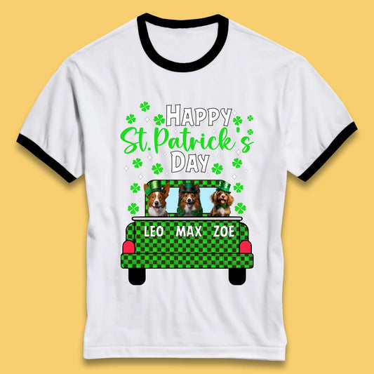 Personalised Dog St. Patrick's Day Ringer T-Shirt